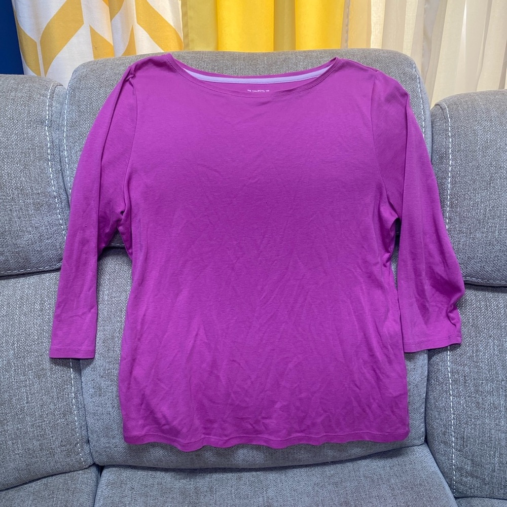 Talbots Pink 3/4 sleeve tee shirt. Size Large